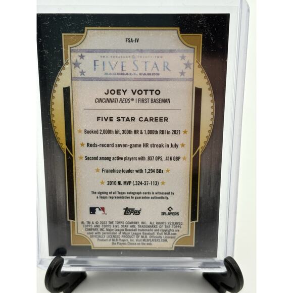 Joey Votto 2022 Topps Five Star Autograph Purple 36/50 Auto Reds #FSA-JV - Picture 4 of 4